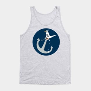 Funny seagull taking a poop on anchor Tank Top